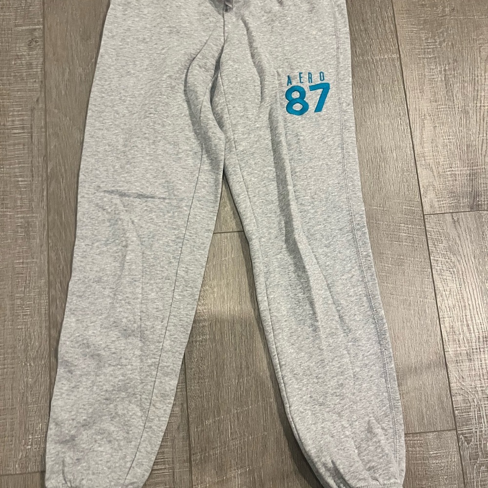 Aeropostale Gray Sweatpants with Blue Logo